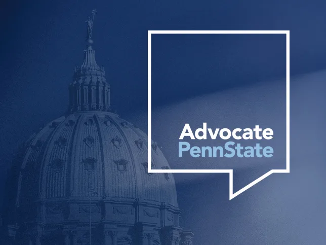 Advocate Penn State logo on image of PA State Capital