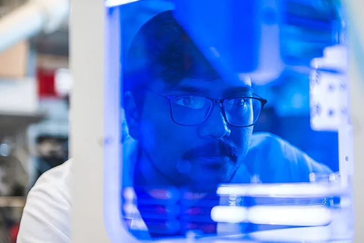 A student works in a lab