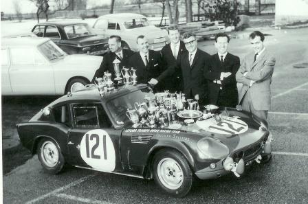 ADU 4B at the end of the 1965 season with the drivers from the Leyland Triumph Swiss Racing Team. On the right is JJ Thuner Swiss Championship winner 1965. (Picture courtesy Daniel Senn) ADU 4B at the end of the 1965 season with the drivers from the Leyland Triumph Swiss Racing Team. On the right is JJ Thuner Swiss Championship winner 1965. (Picture courtesy Daniel Senn)