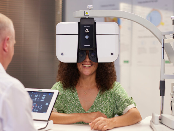Women using a phoropter