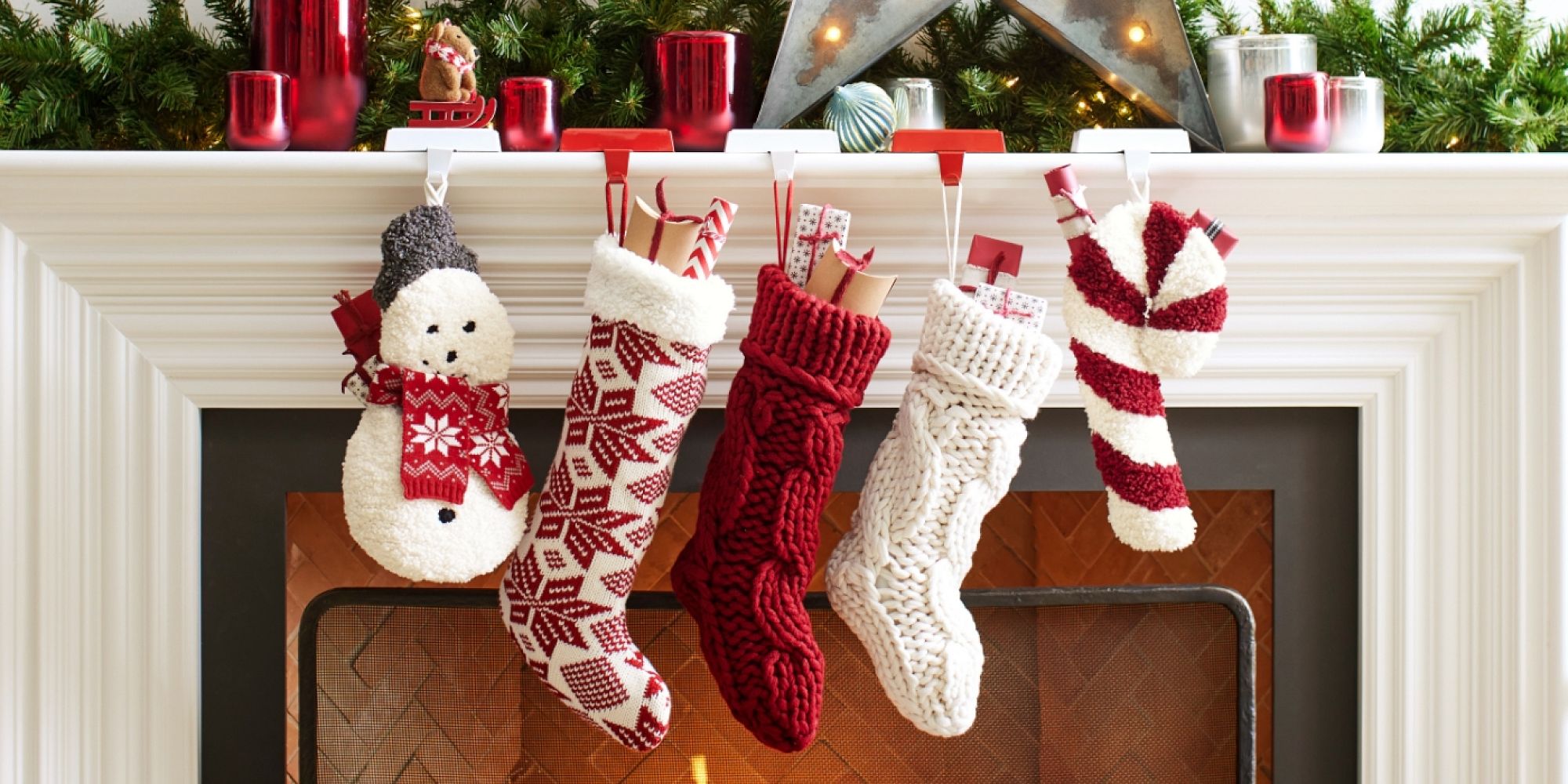 NEW Pottery Barn WHIMSICAL GNOME Embroidered Stocking NO NAME MONO pom poms
