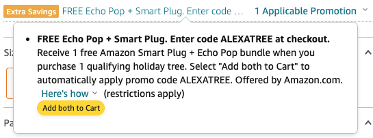 Buy a Christmas Tree at  and Get a Free Echo Dot + Smart Plug Today