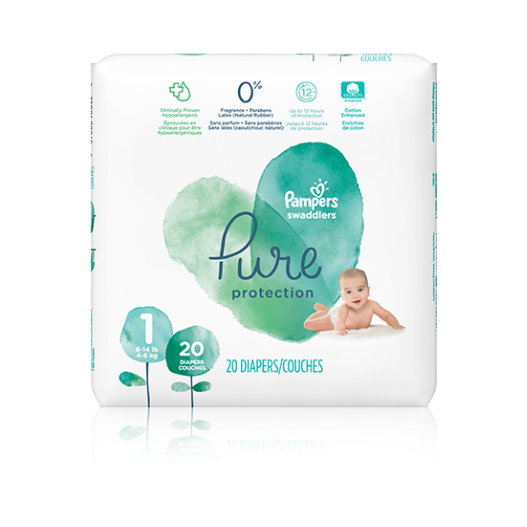 Pampers® Swaddlers™ Pure Protection™ (sizes N-1)