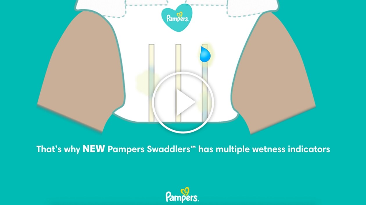 Pampers® Swaddlers™ with Multi-stripe Wetness Indicator™