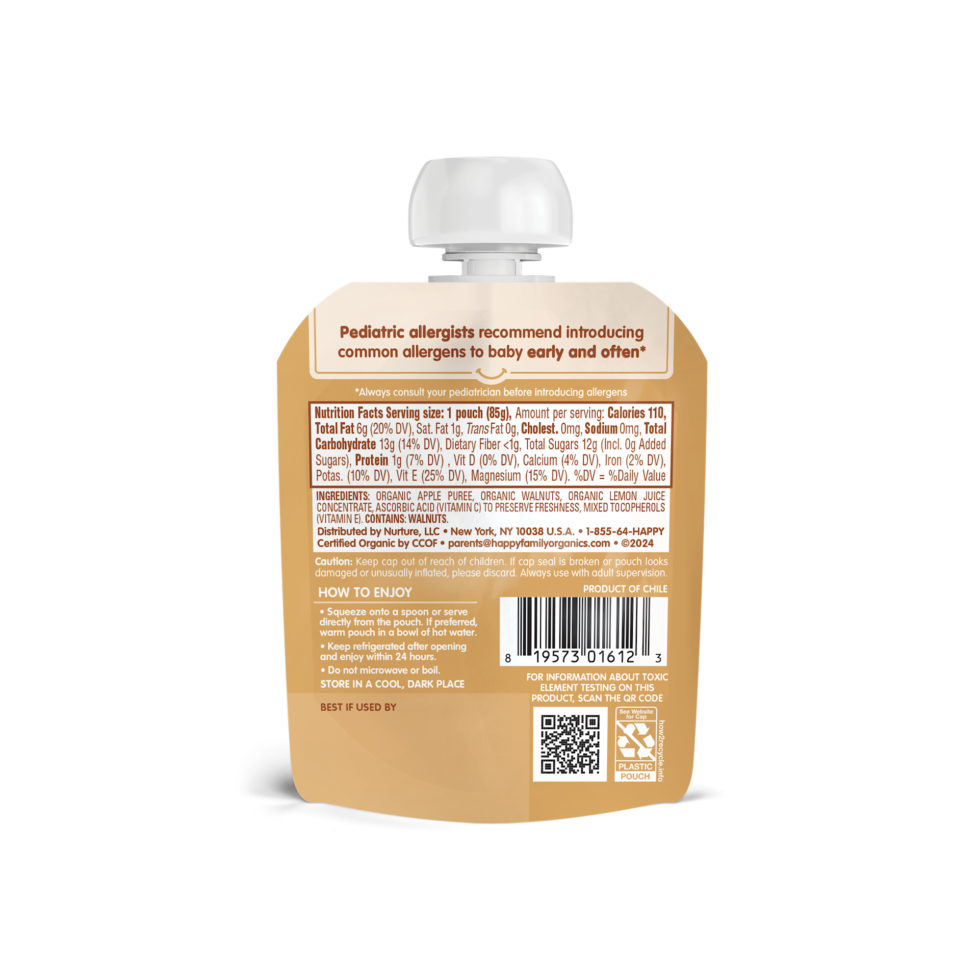 Nutty Blends Apple & Walnut Pouches | Happy Baby Organics