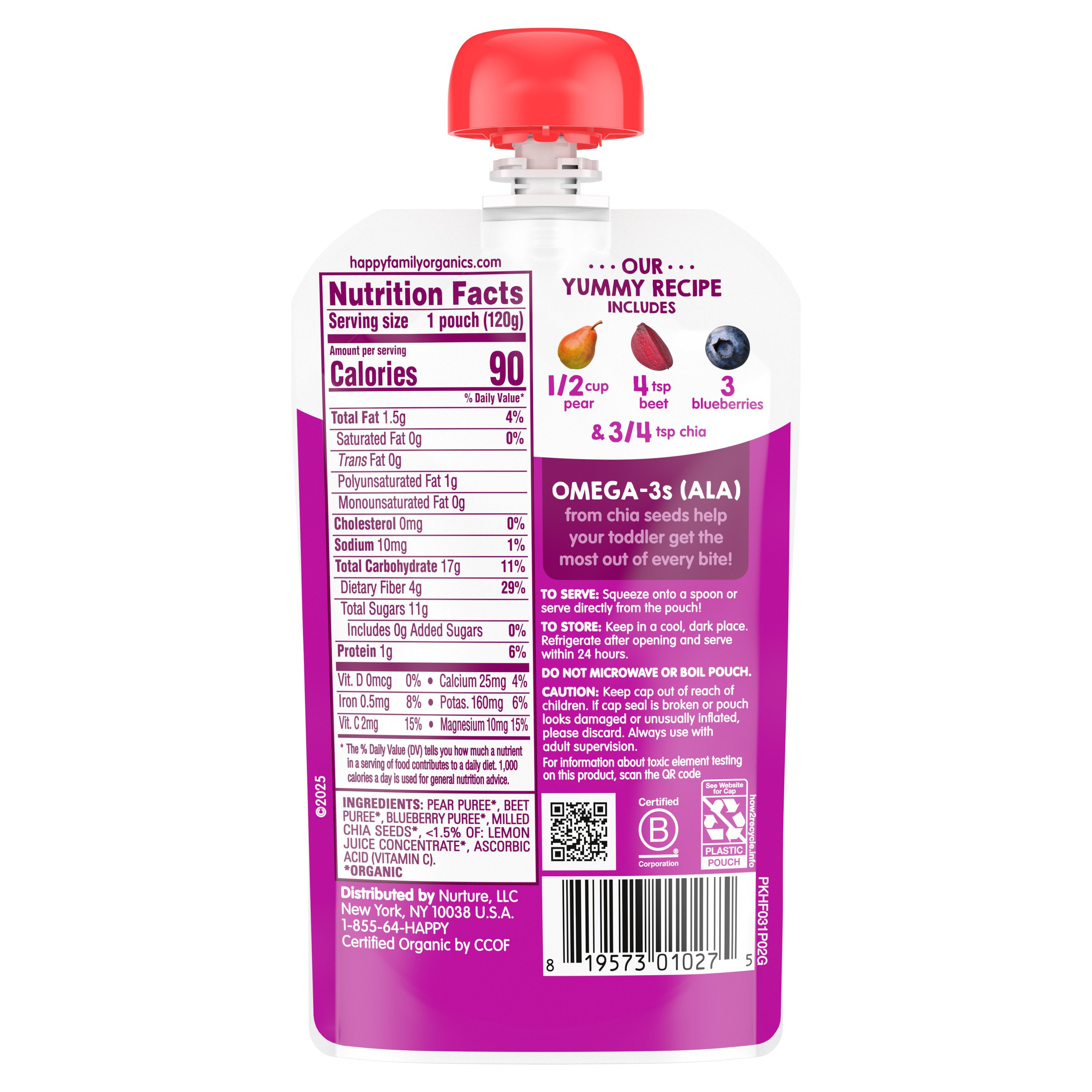 Pears, Beets & Blueberries Superfoods | Happy Tot Organics