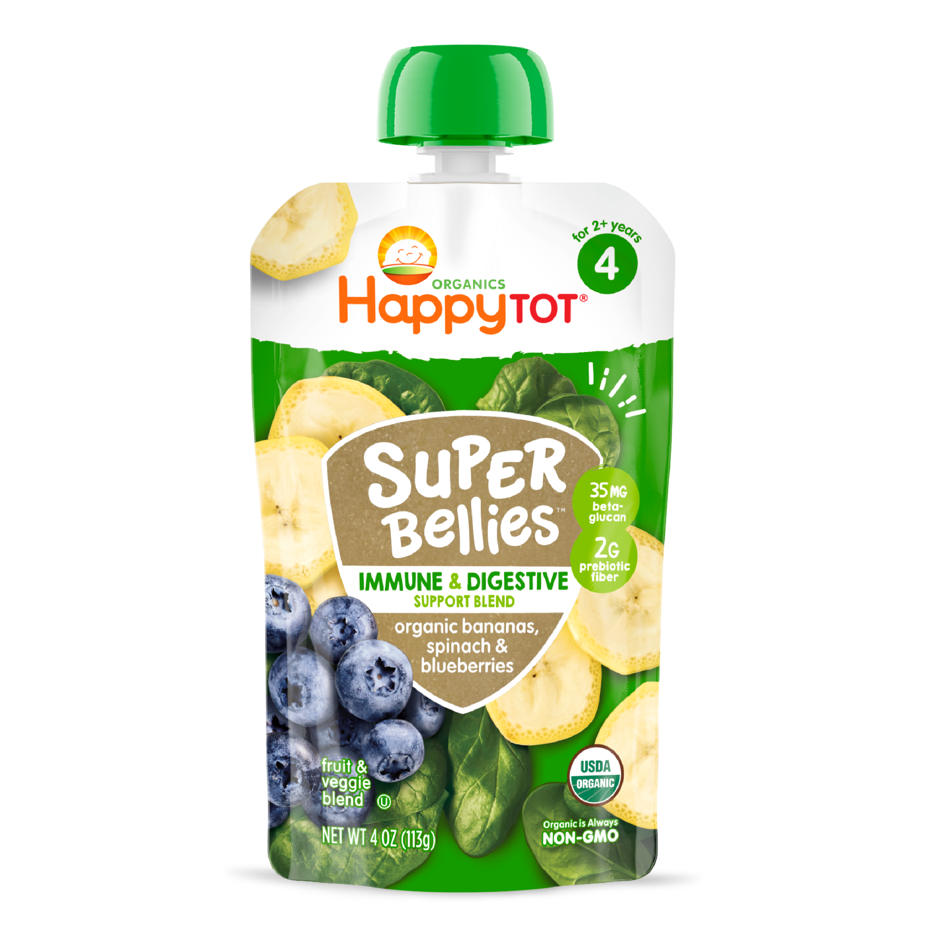 Happytot Super Foods 4pk Organic Pears Mangos & Spinach With Super