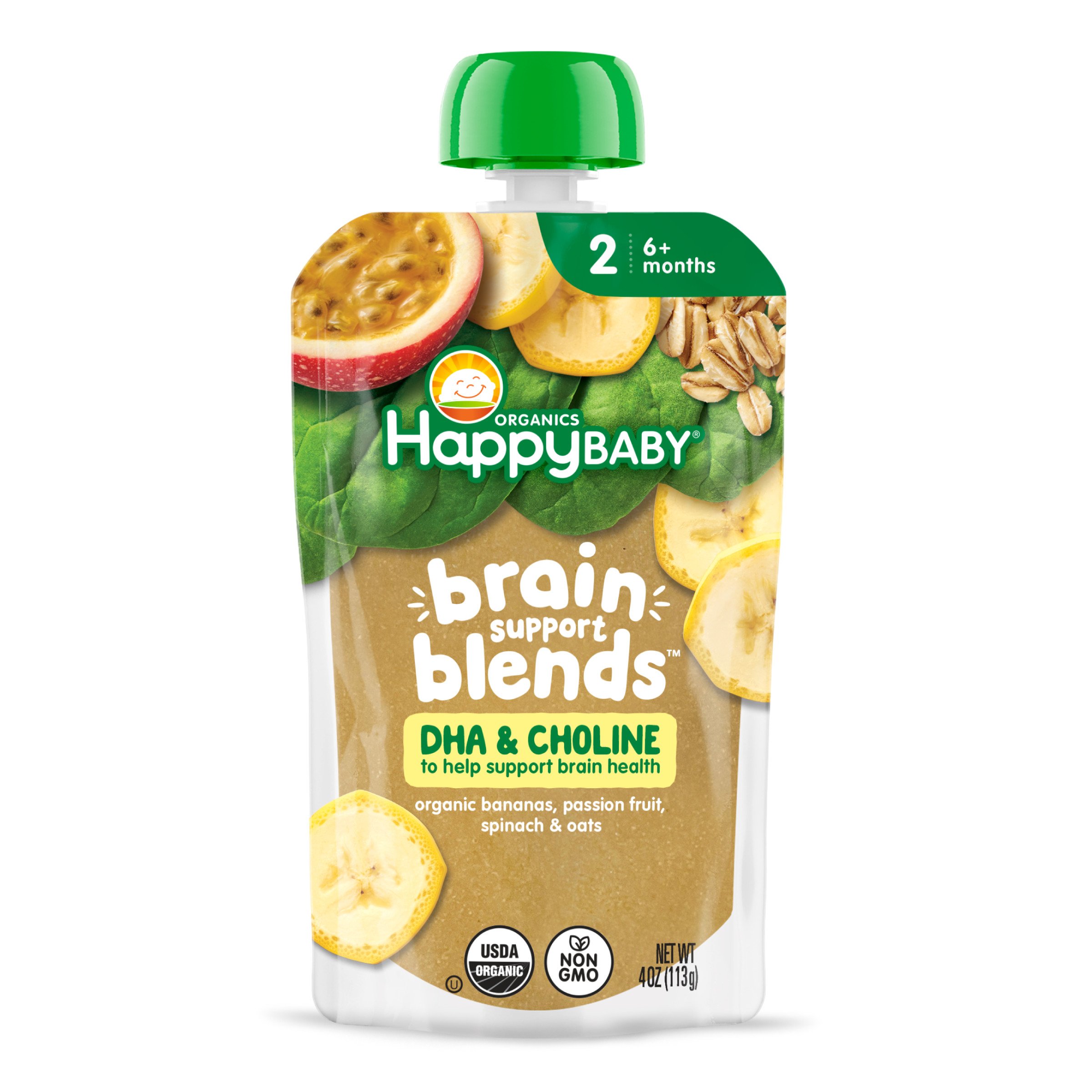 Organic Banana, Spinach, Passionfruit & Oat Puree for Brain