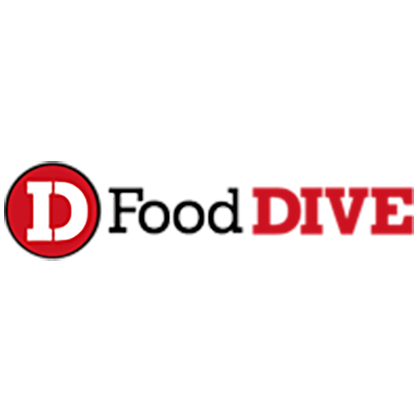 Food Dive logo in back and red