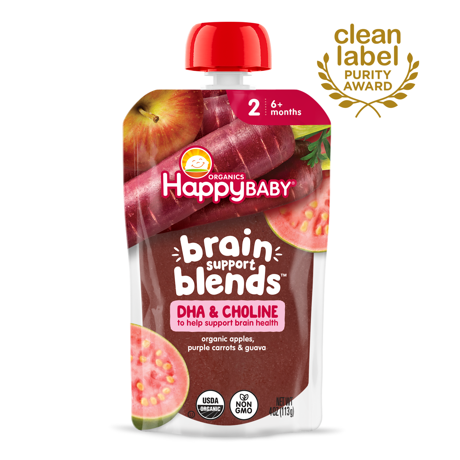 Organic Apple Purple Carrot Pouches for Brain Support Happy