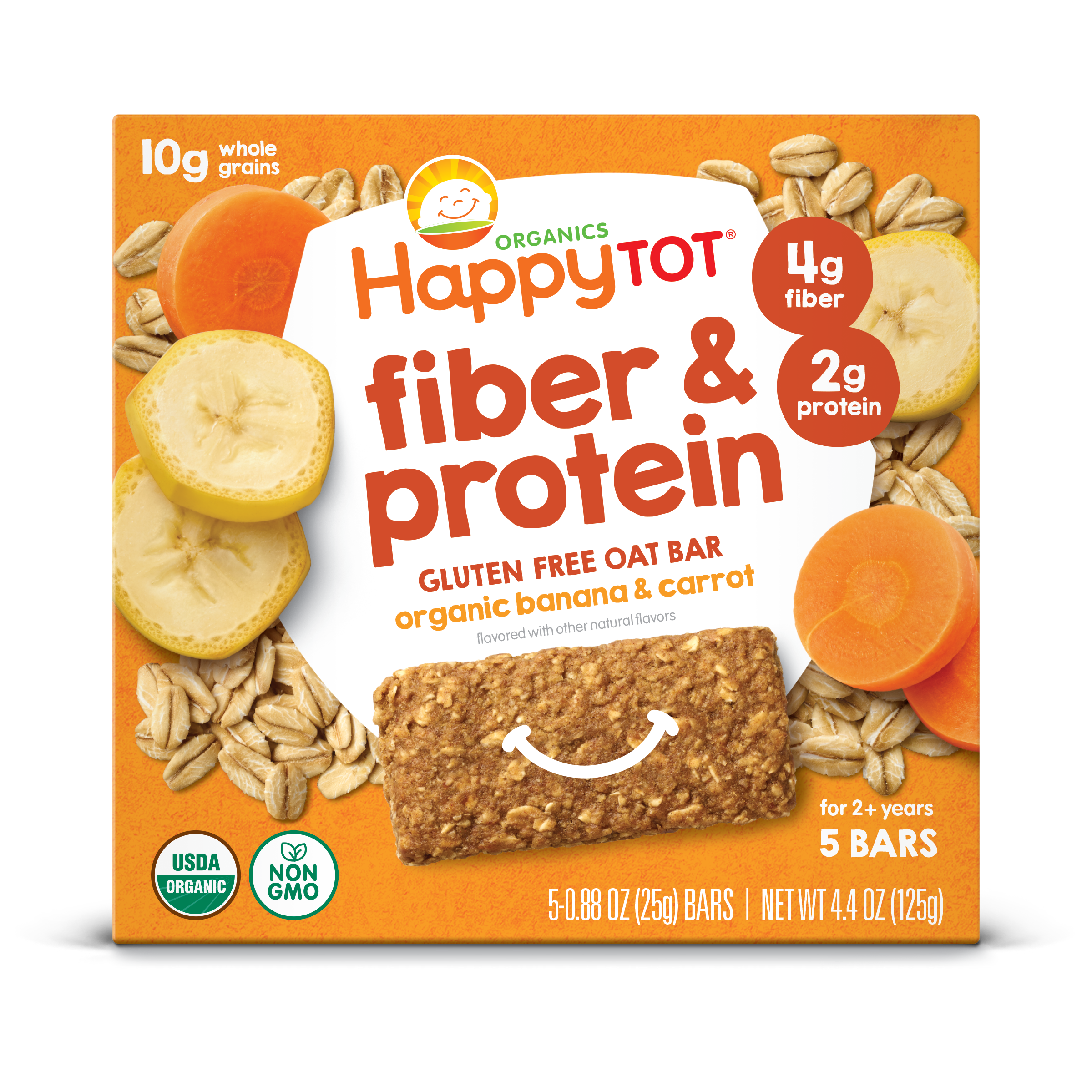 Organic Fiber Protein Banana Carrot Oat Bar for Toddlers