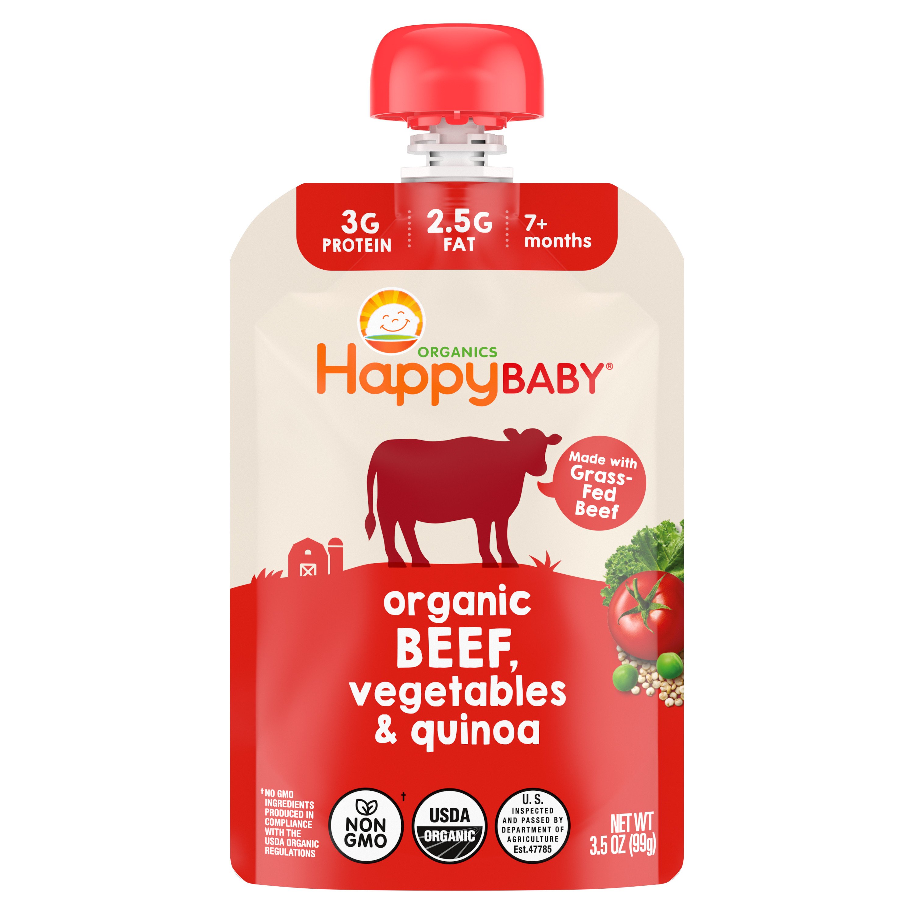 Organic Stage 3 Savory Meat Puree Pouches | Happy Baby Organics