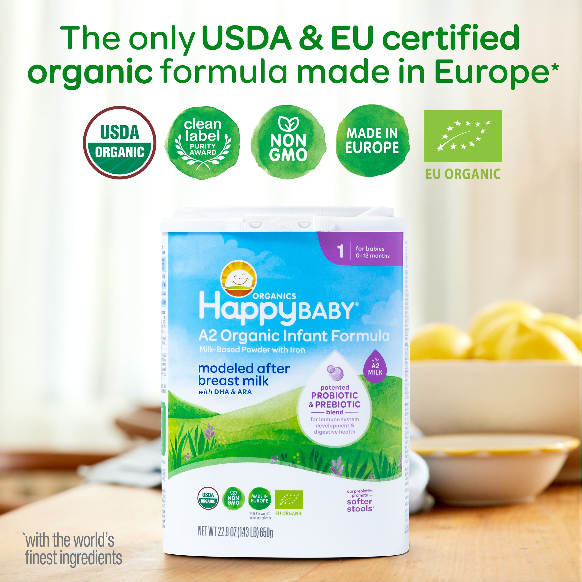 Organic Stage 1 Formula with A2 Milk | Happy Baby Organics