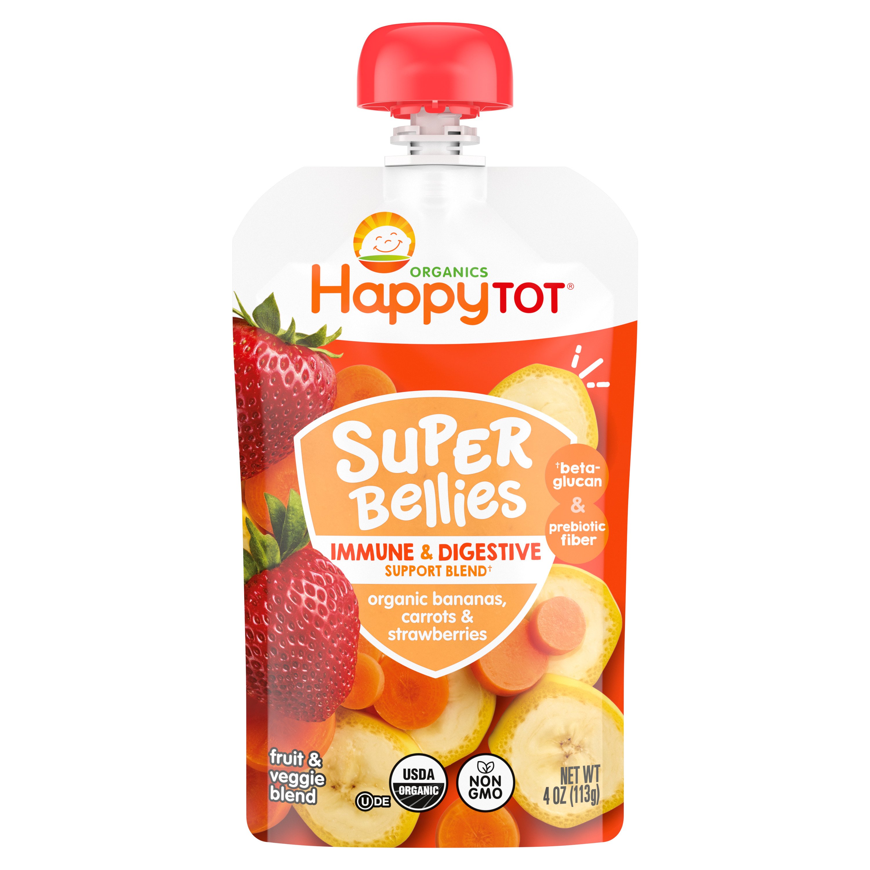 Organic Bananas, Carrots & Strawberries Pouches for Toddlers
