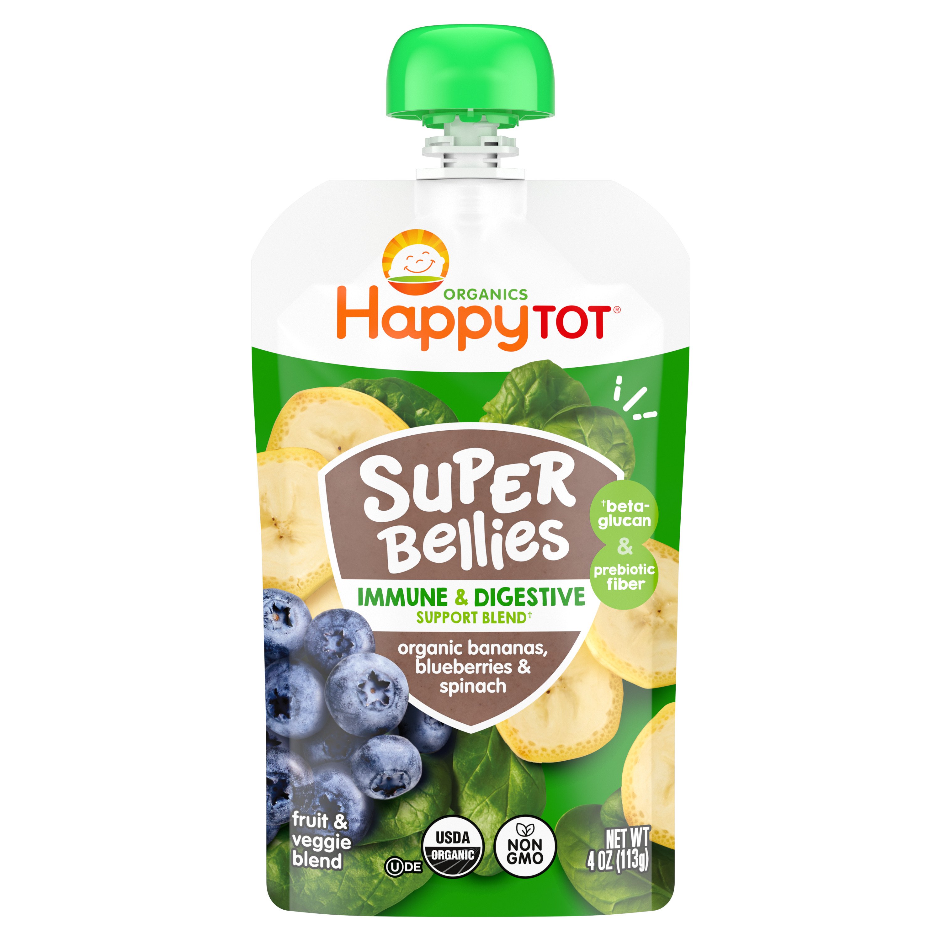 Organic Bananas, Spinach & Blueberries Pouches for Toddlers