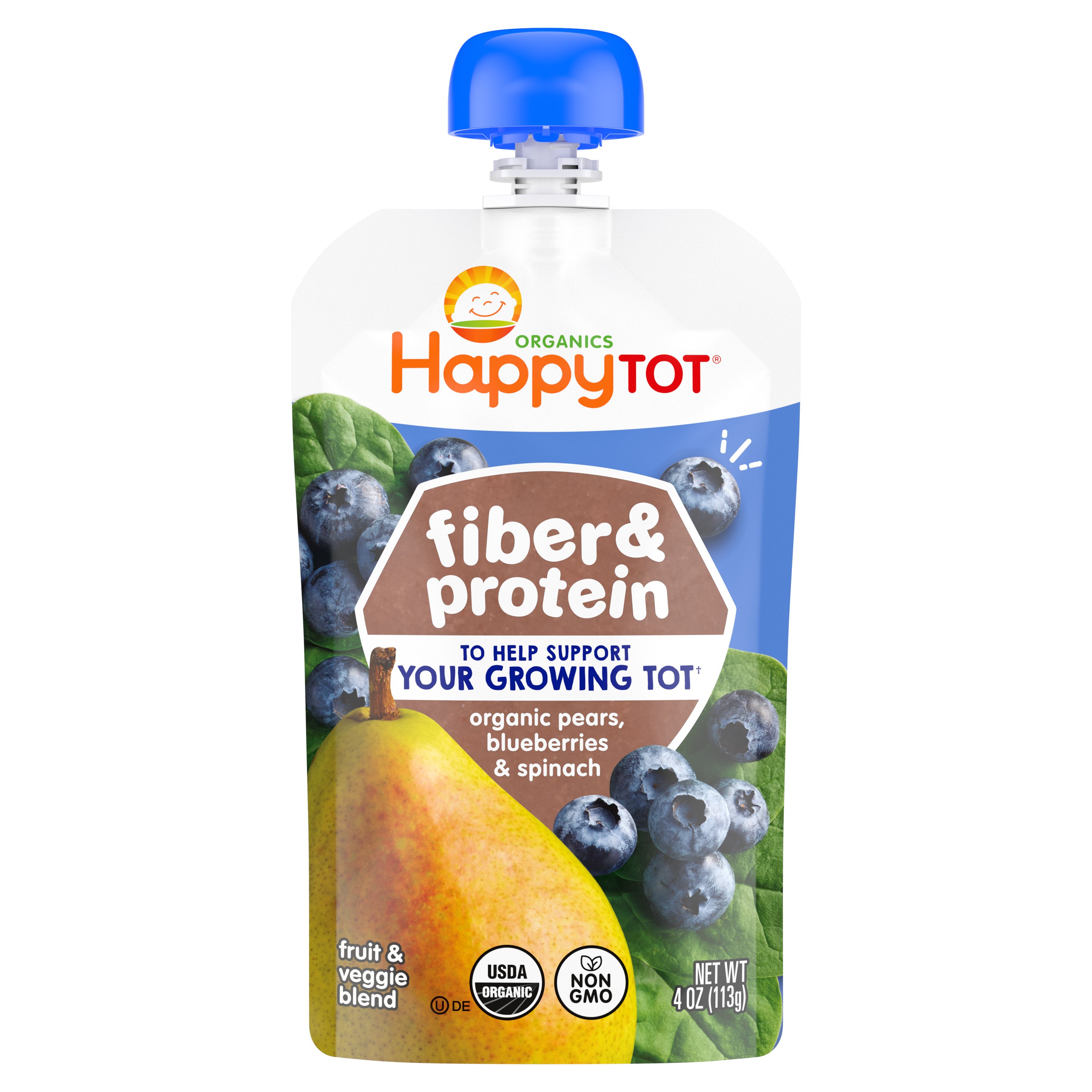 Organic Fiber & Protein Pear, Kiwi & Kale Puree for Toddlers