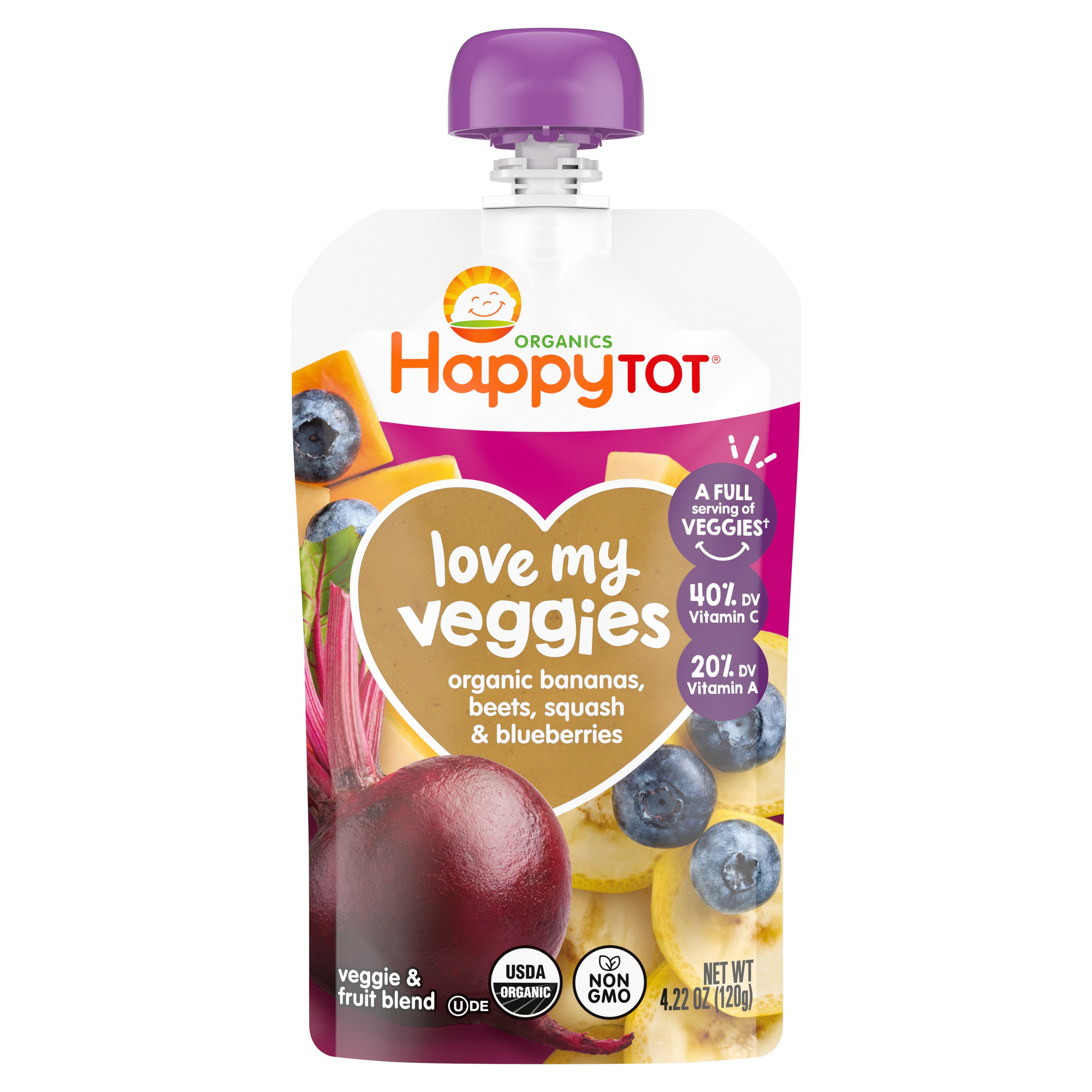 Love My Veggie Pouch with Beets & More | Happy Tot Organics