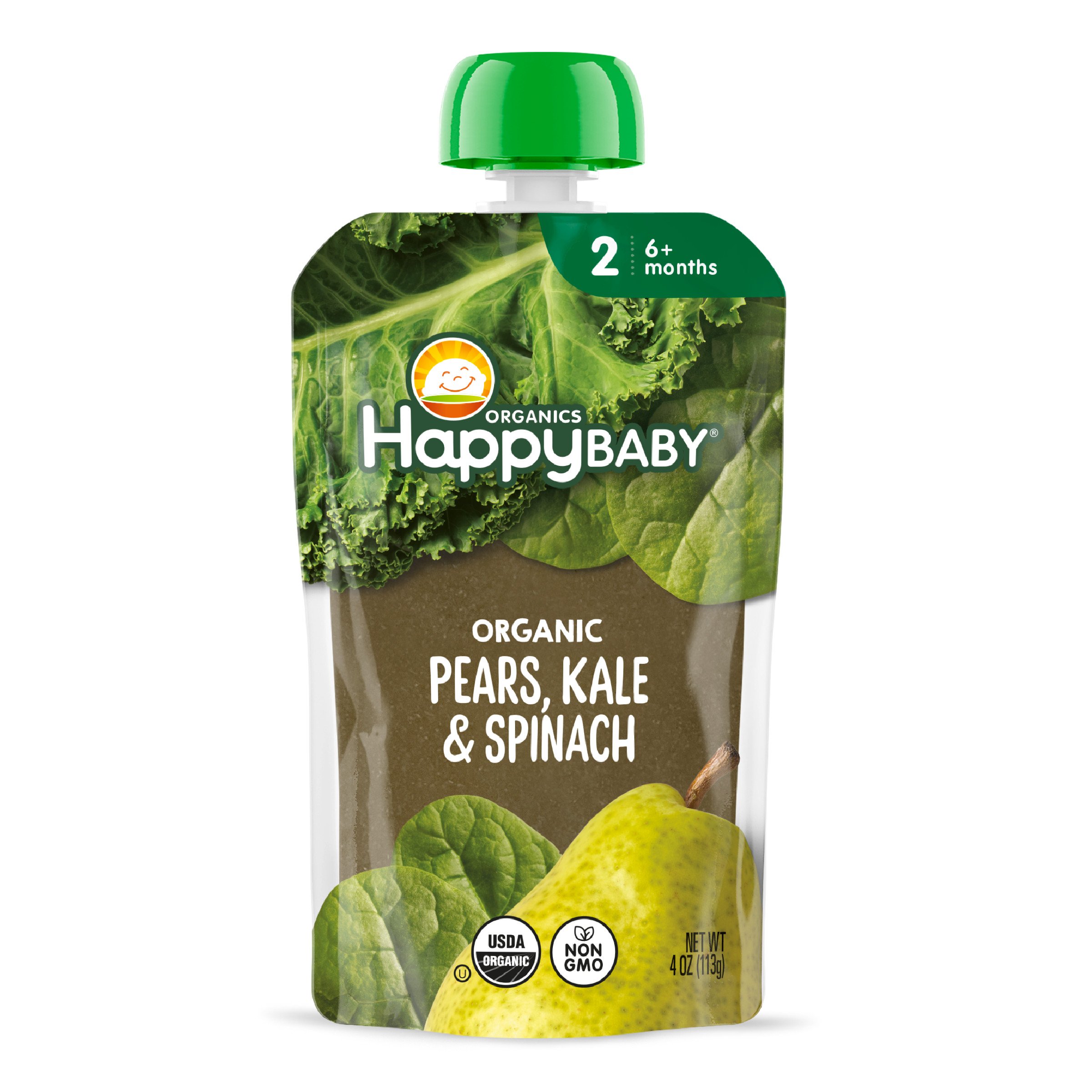 サボリーノ Be happy!! Organic Pears, Kale & Spinach Puree Pouches | Happy Baby Organics