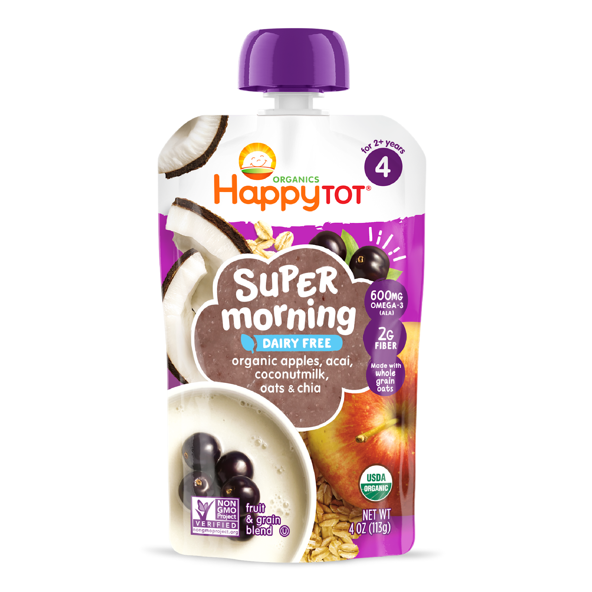 Organic Apples, Cinnamon, Yogurt Oats Pouch for Toddlers