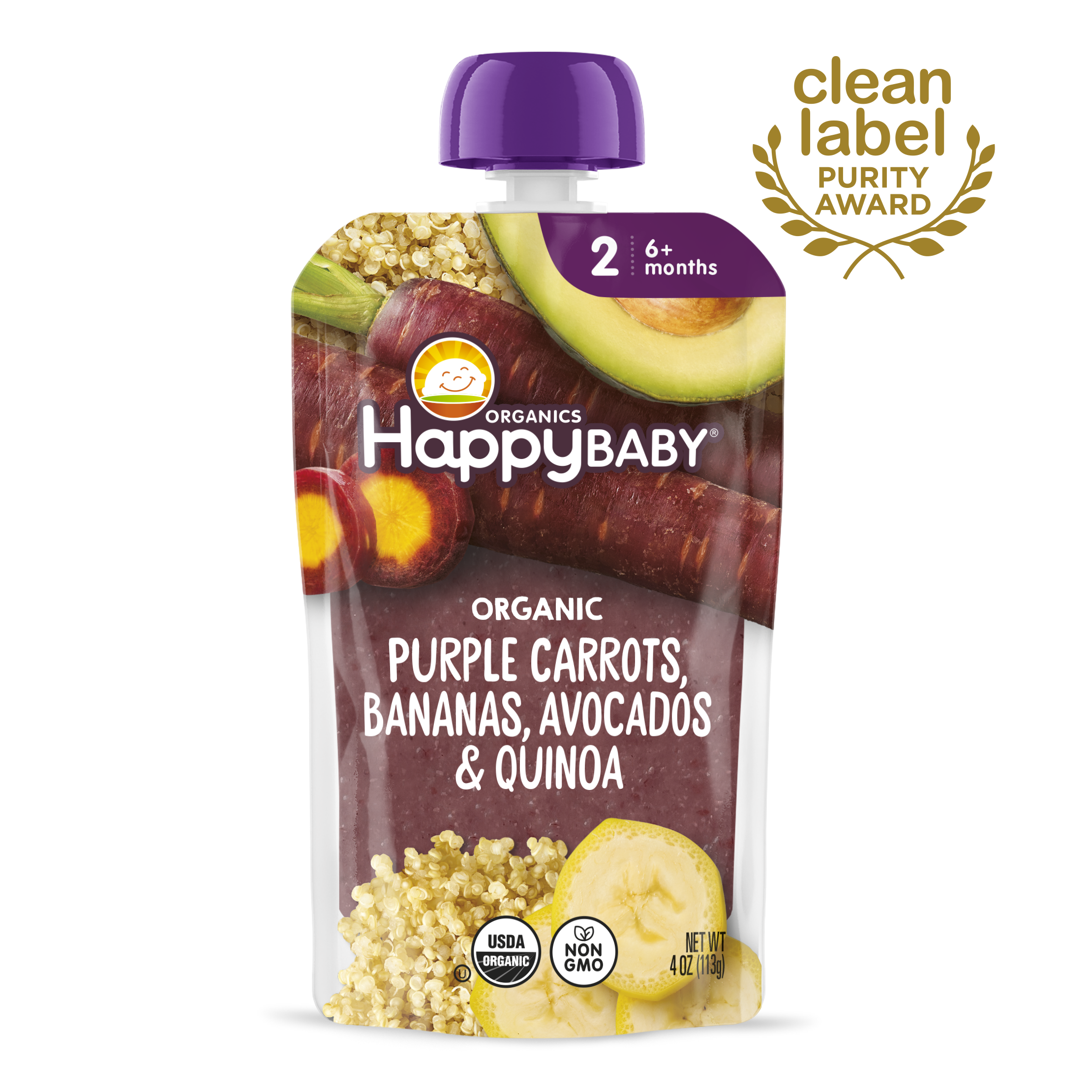 Organic Purple Carrot, Banana, Avocado & Quinoa Puree Pouches