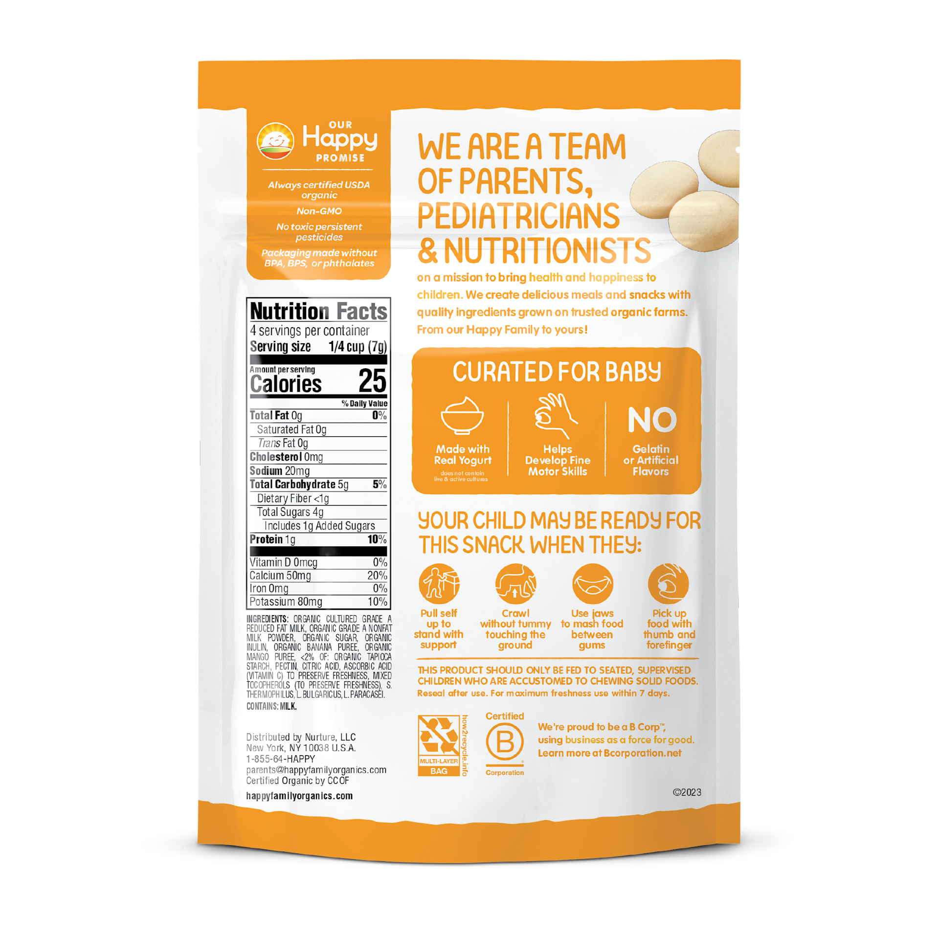 Organic Banana Mango Yogis | Happy Baby Organics