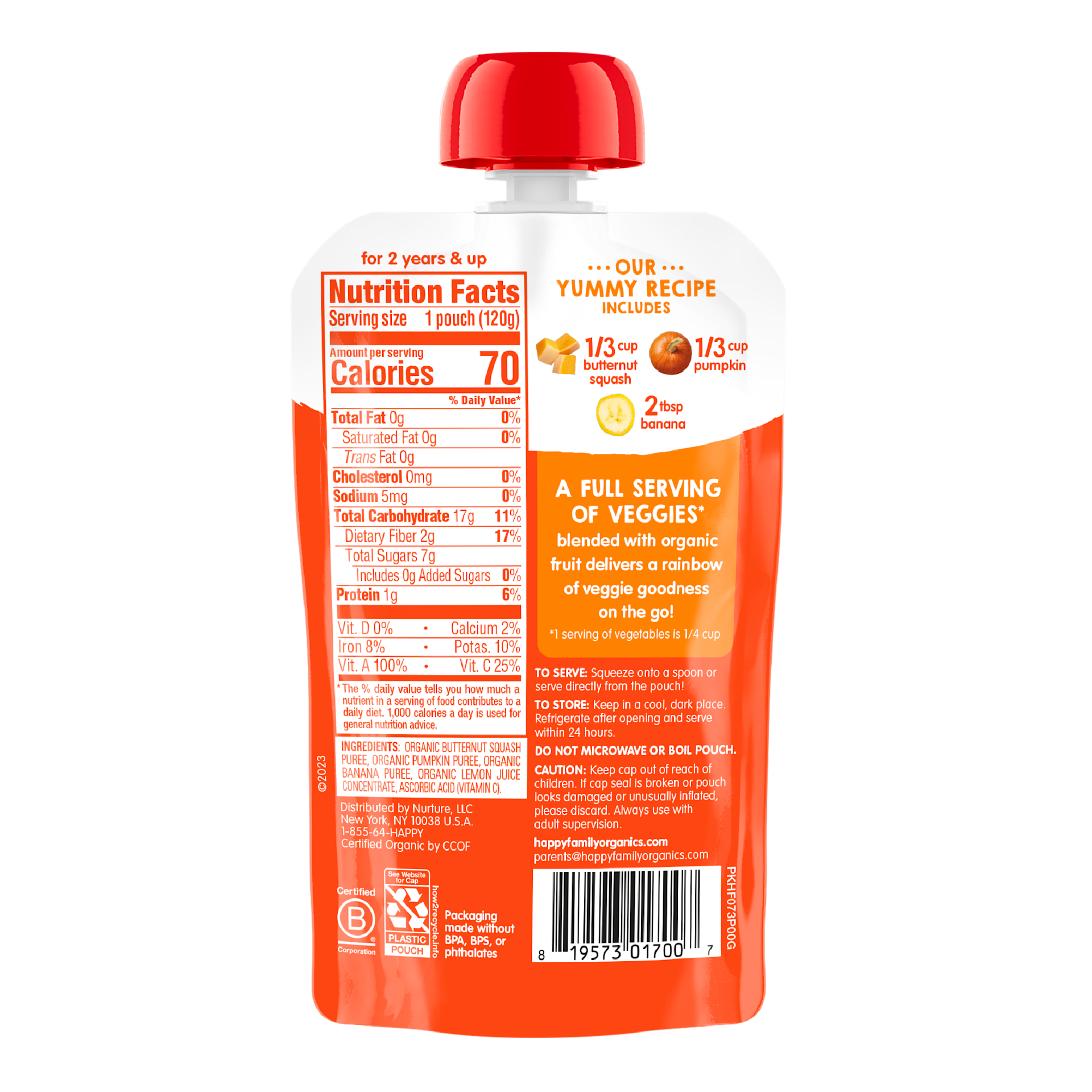 Squash, Pumpkin & Bananas Pouch | Happy Tot Organics