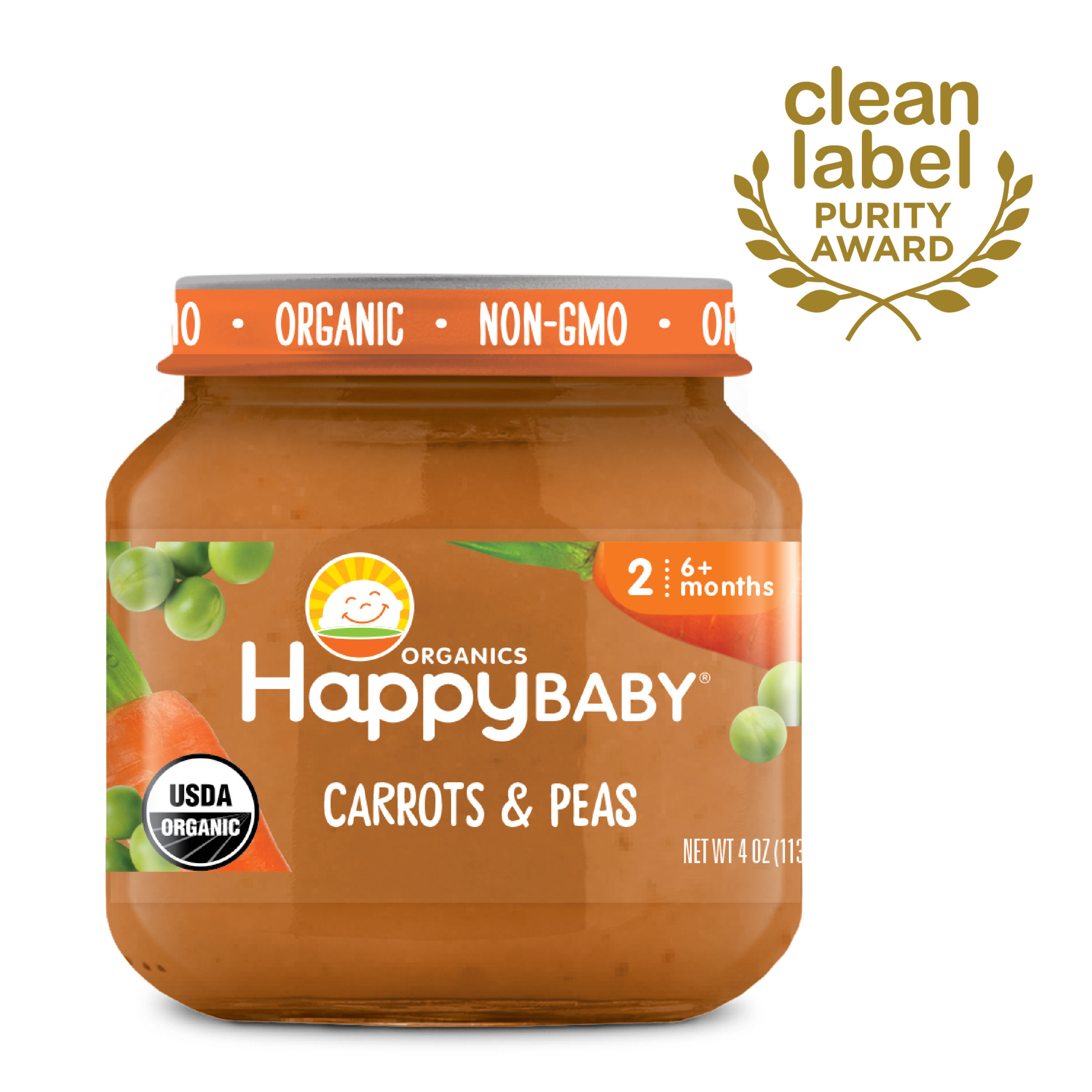Organic Carrots Peas Jar Purees Happy Baby Organics