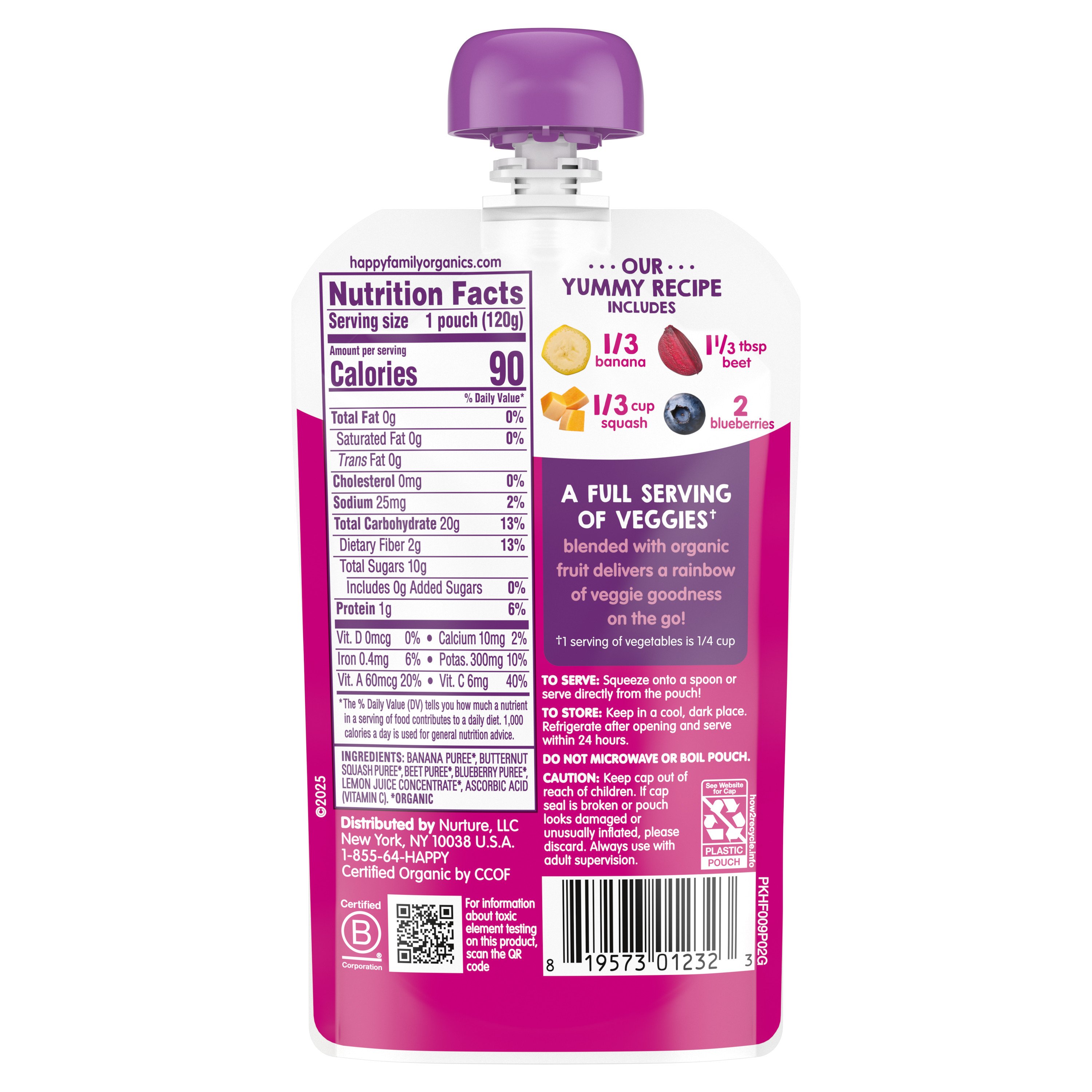 Love My Veggie Pouch with Beets & More | Happy Tot Organics