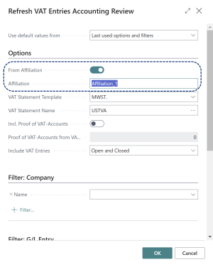 Refresh VAT Entries Accounting Review Affiliation