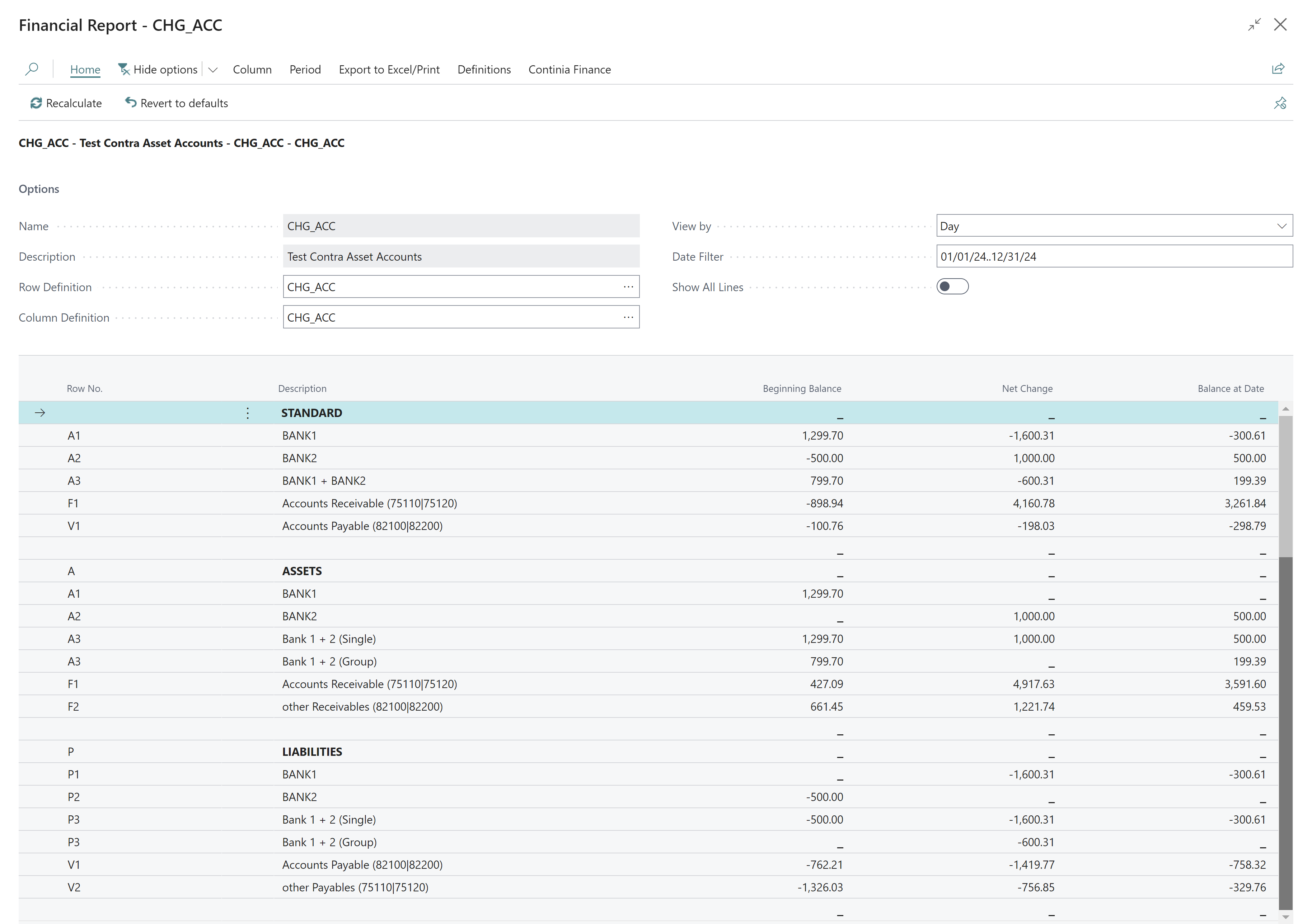 Financial Report Contra accounts standard vs contra assets