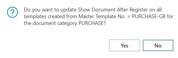 Dialog box copy master template header fields