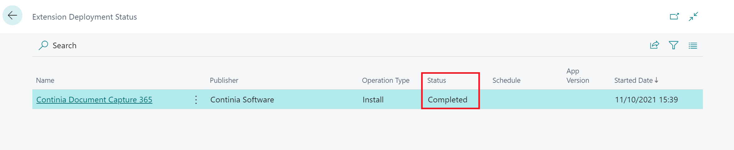 Extension Deployment Status