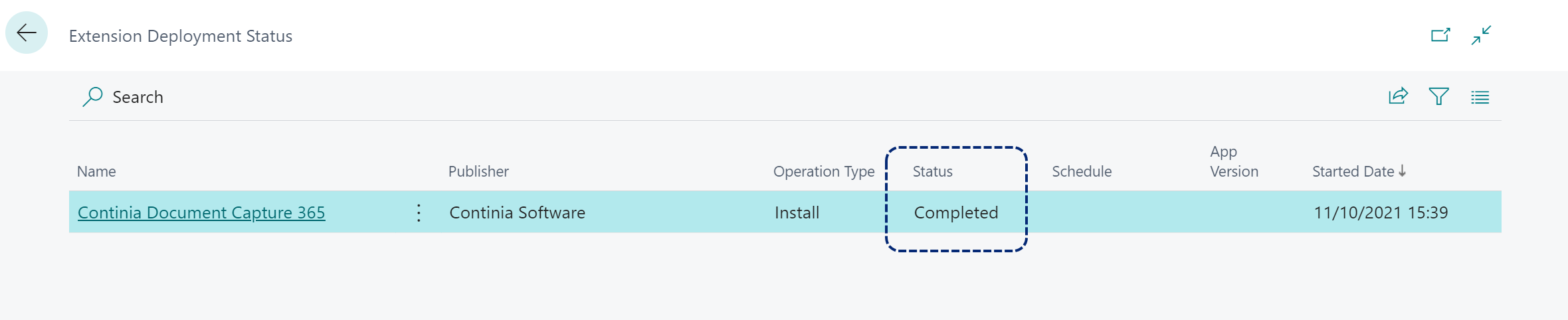 Extension Deployment Status