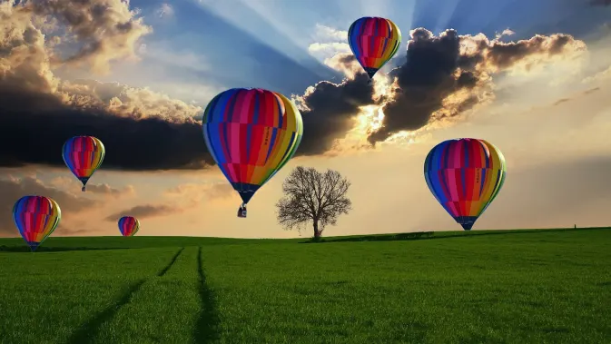 hete luchtballonnen landschap nederland