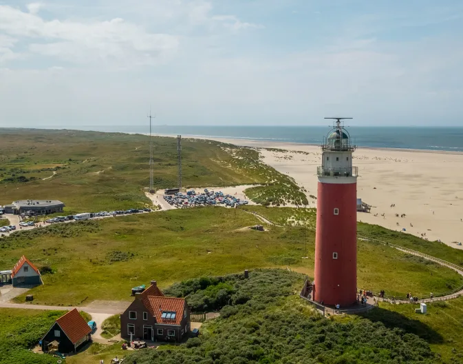 EuroParcs De Koog Texel Drone Vuurtoren Strand Duinen Groen