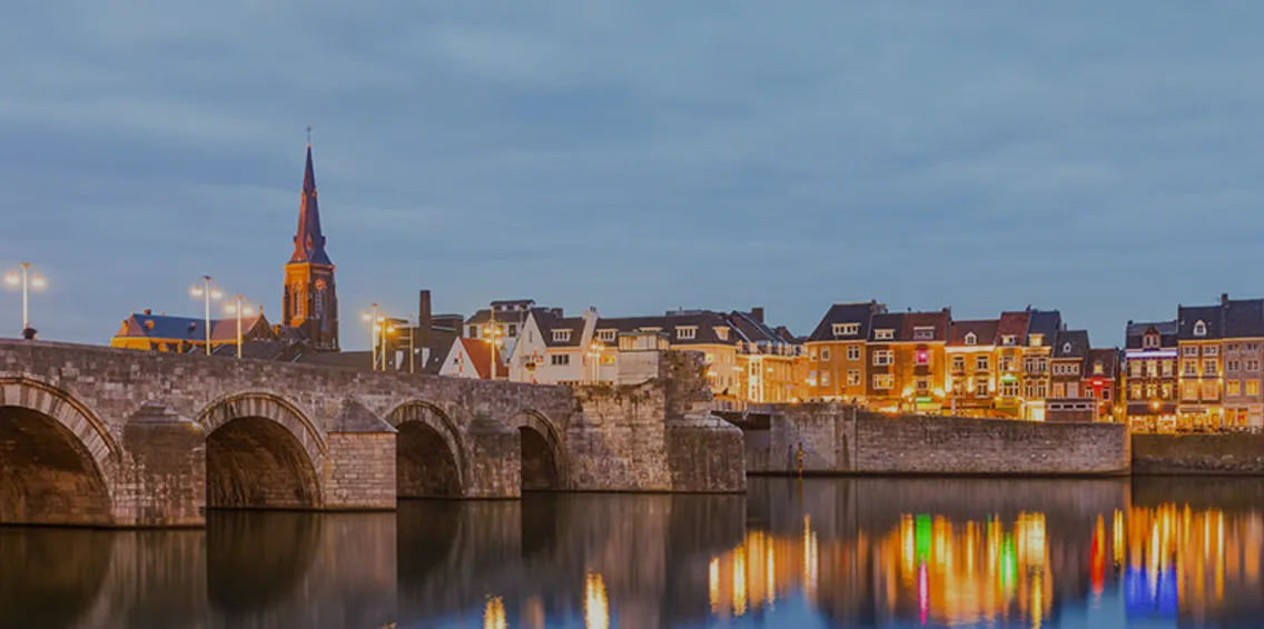 Maastricht Netherlands Limburg Water Bridge Night Dark
