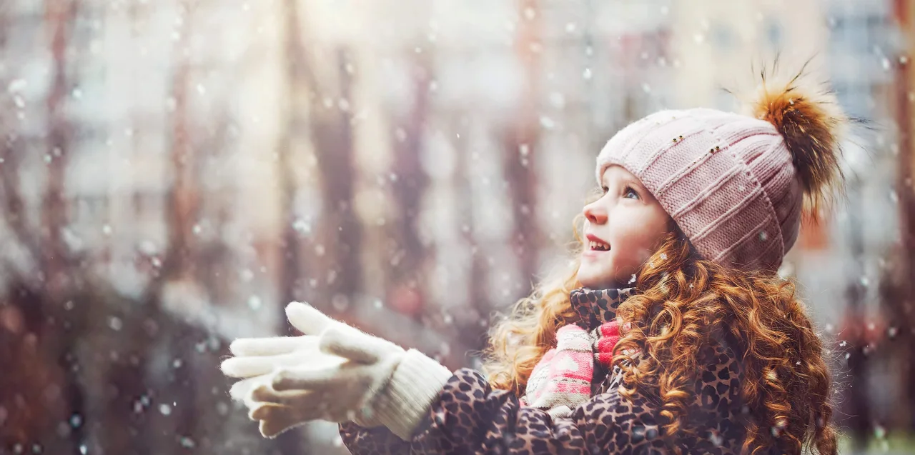 Girl winter snow magic