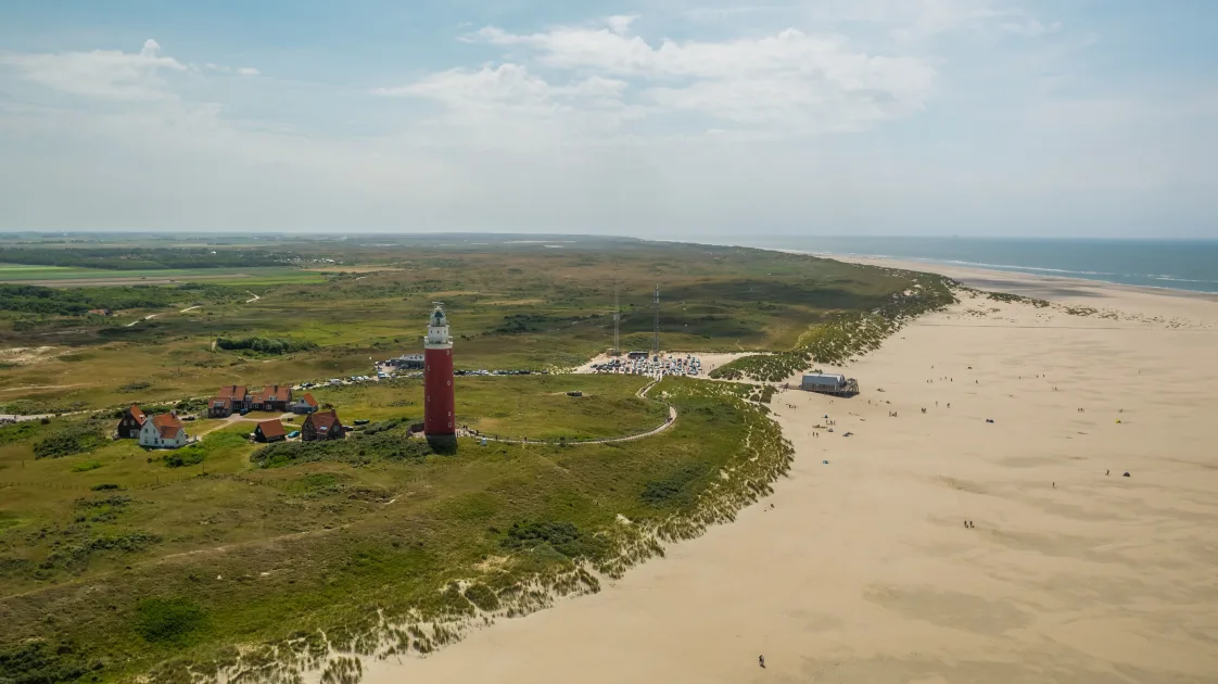 EuroParcs De Koog holiday park texel lighthouse cottages beach sea drone