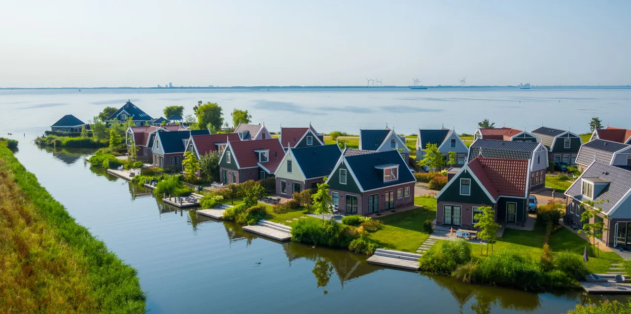 EuroParcs Poort van Amsterdam Ferienpark Niederlande Wasser Meer Windmühlen Unterkünfte Bungalows