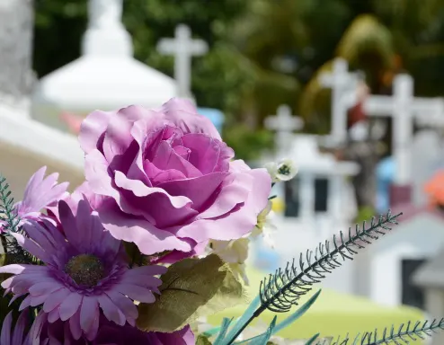 Flowers cemetery