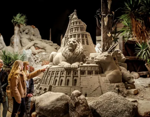 Indoor sand sculpture exhibition in Elburg