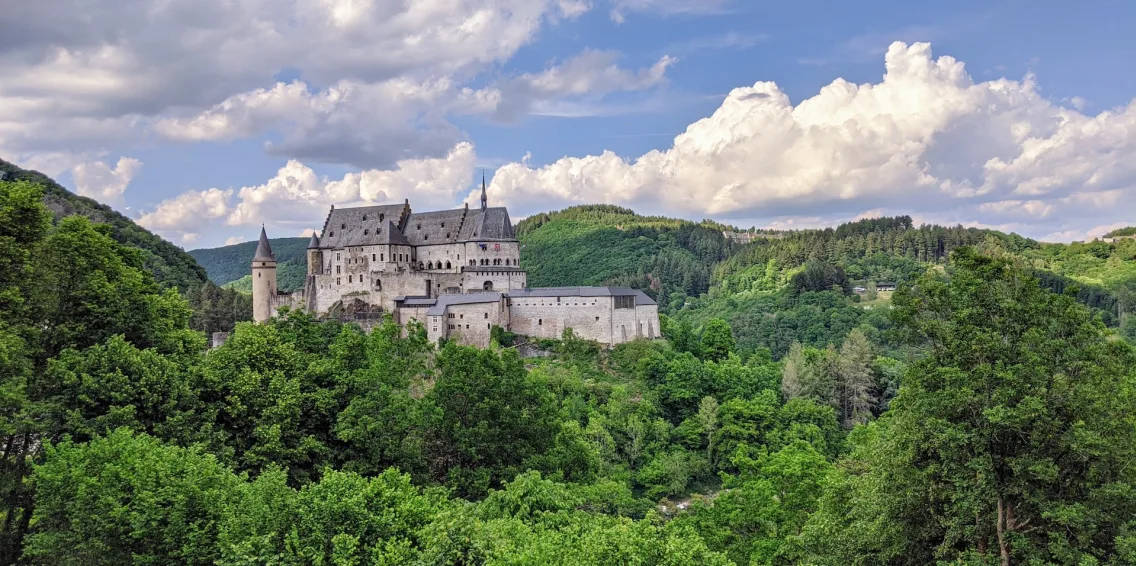 Luxembourg Castle Vianden Forest Mountains Nature Green