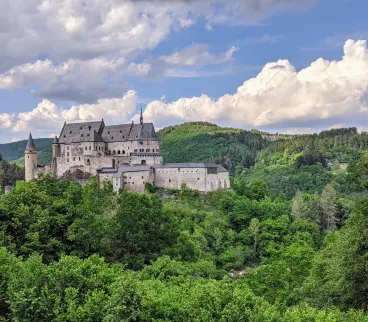 Luxembourg Castle Vianden Forest Mountains Nature Green