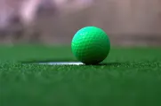 Minigolf Ball Green Close Up
