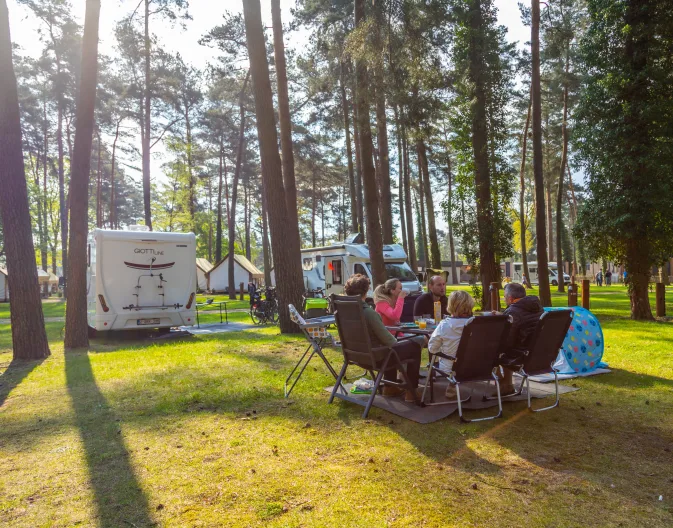 EuroParcs Hoge Kempen Zutendaal Bäume Familie Camping Wohnmobil Camping Tisch Natur