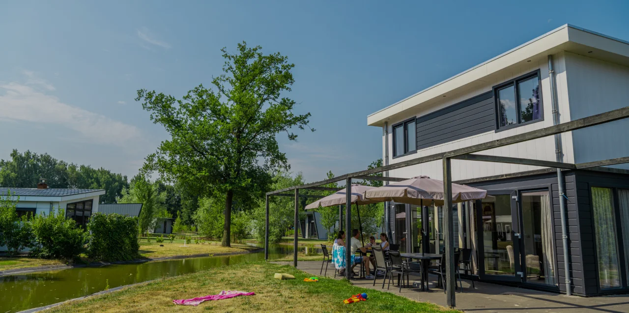 Reestervallei Gezin Accommodatie Tuin Overzicht Donker