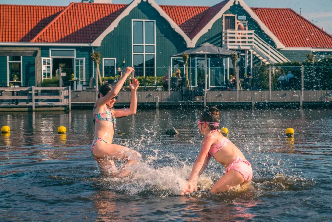 Swimming Lake Children Playing at EuroParcs De Rijp