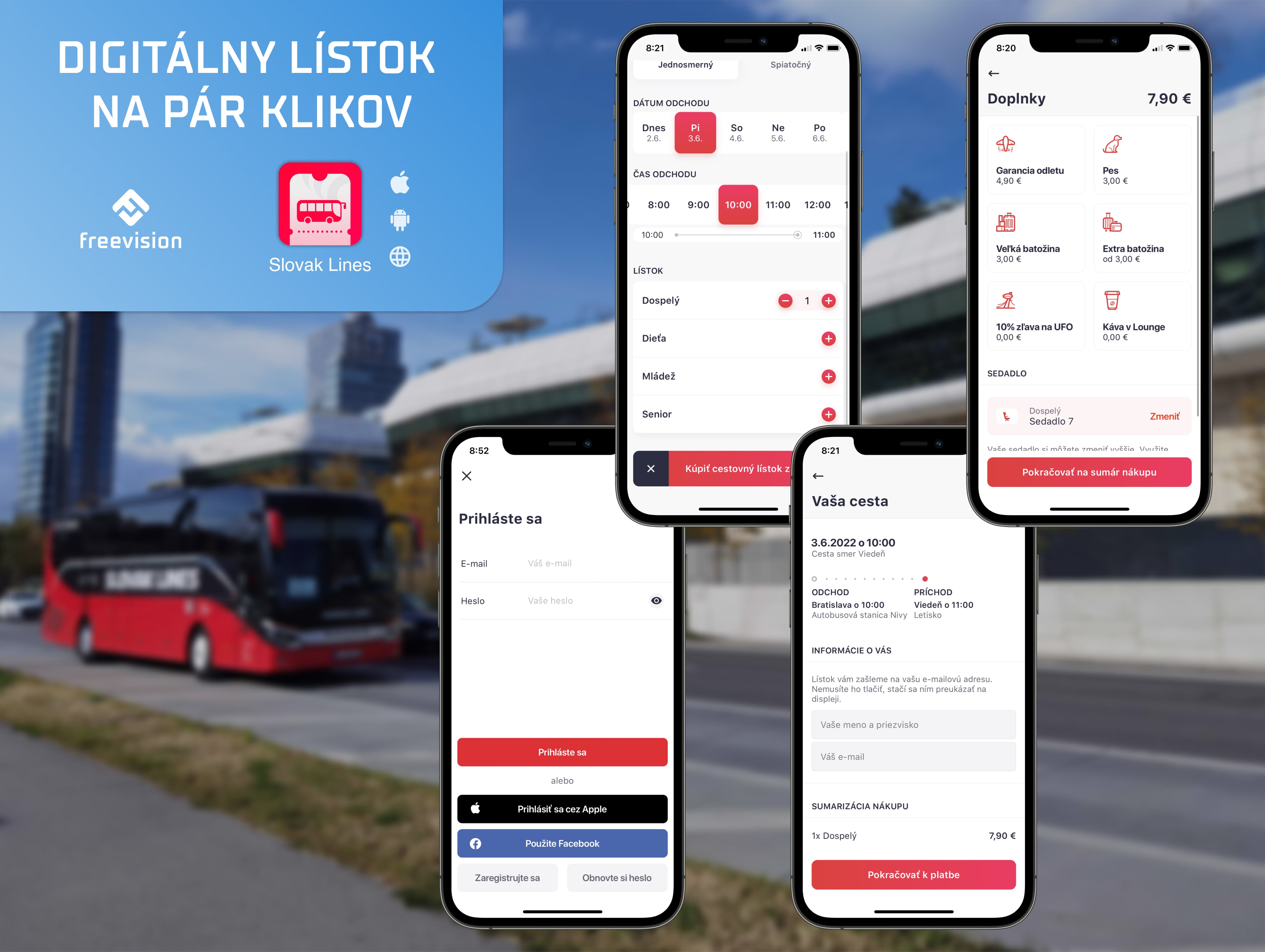 Slovak Lines application made by freevision