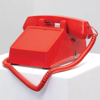 Chasing Provenance - The Red Telephone, Jonas Lund Token (JLT) Helpline, 2020, auto-dialing telephone