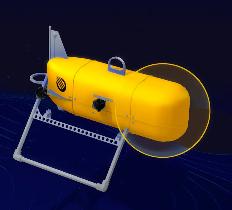 Orpheus AUV with brain highlighted